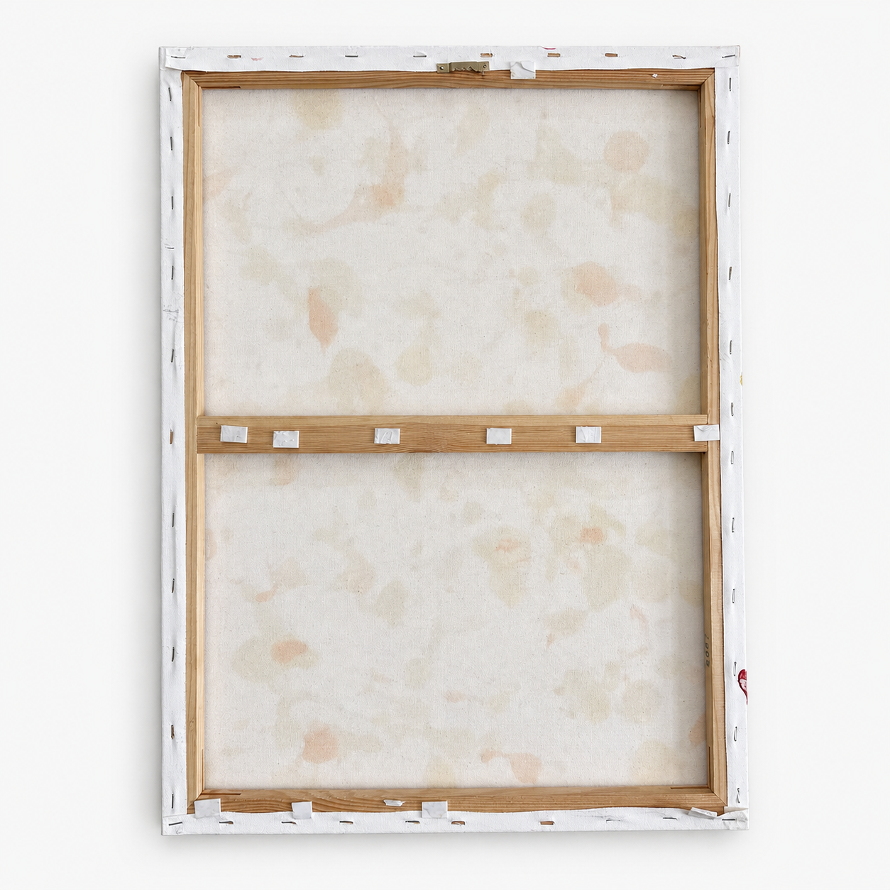 Untitled impasto drip painting, reverse inspection view on white